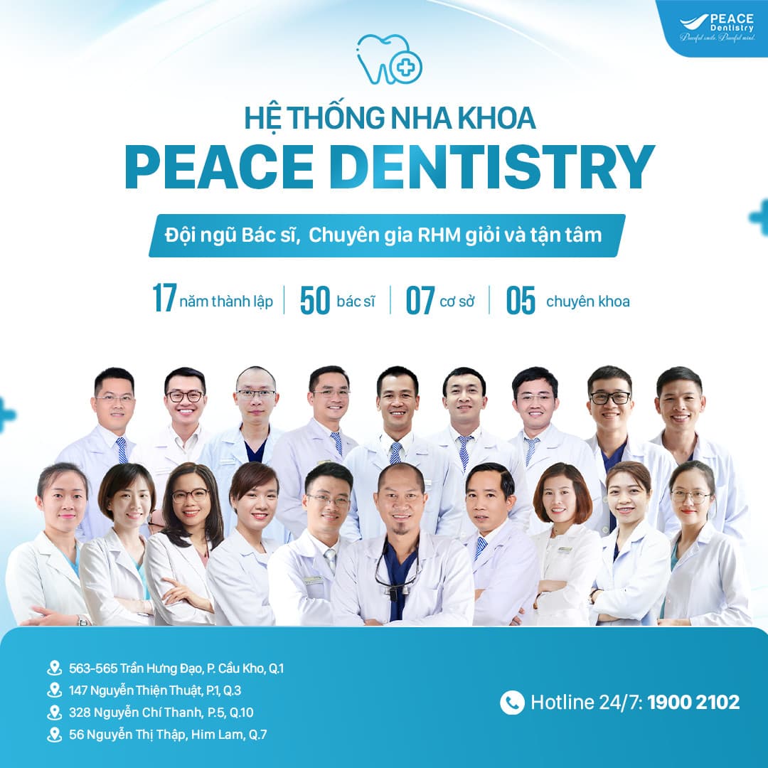 đội ngũ bác sĩ niềng răng tại peace dentistry