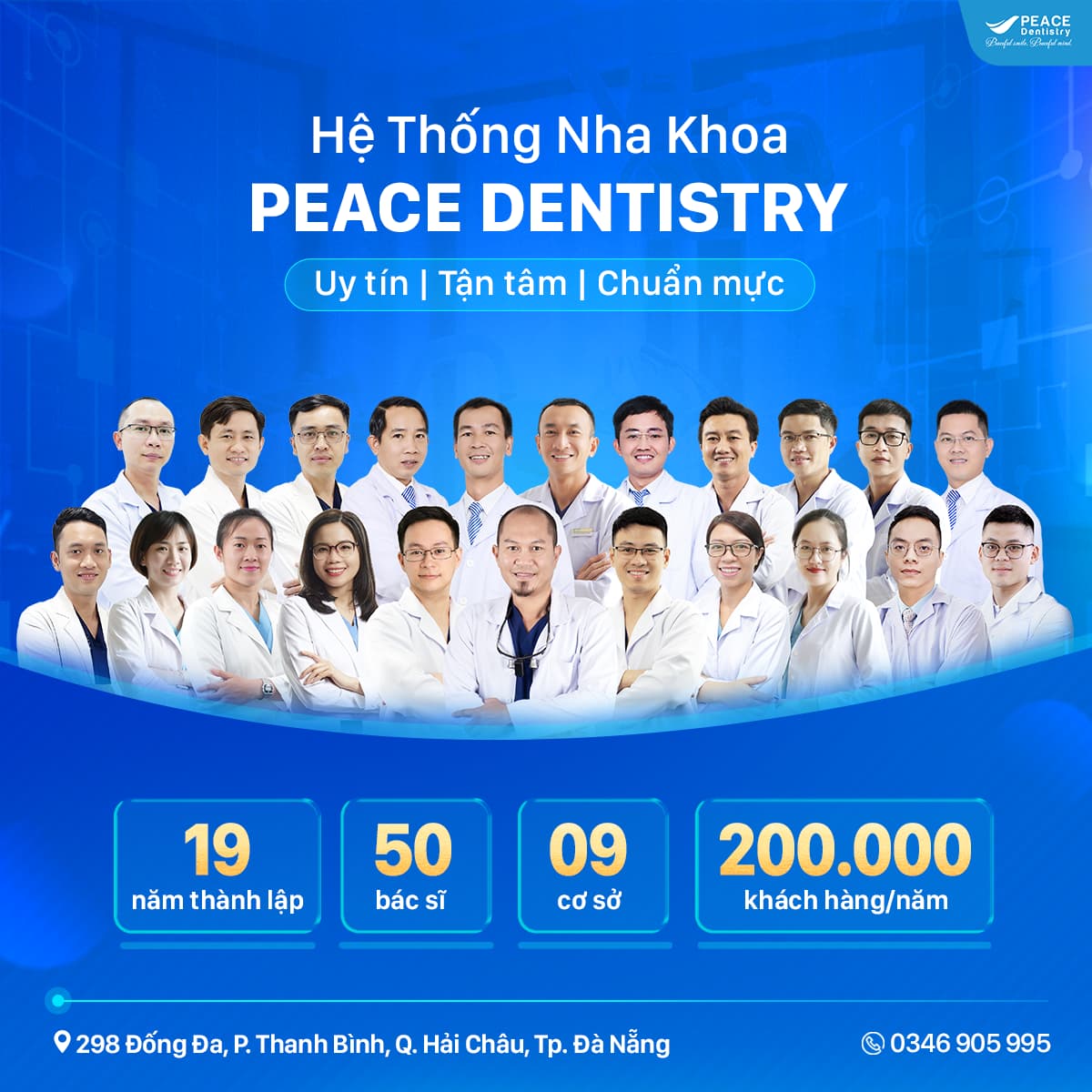 đội ngũ bác sĩ tại peace dentistry đà nẵng