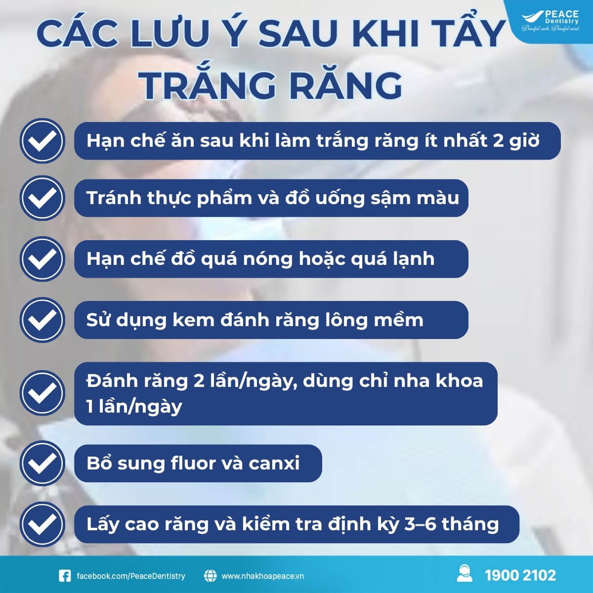lưu ý sau khi tẩy trắng răng