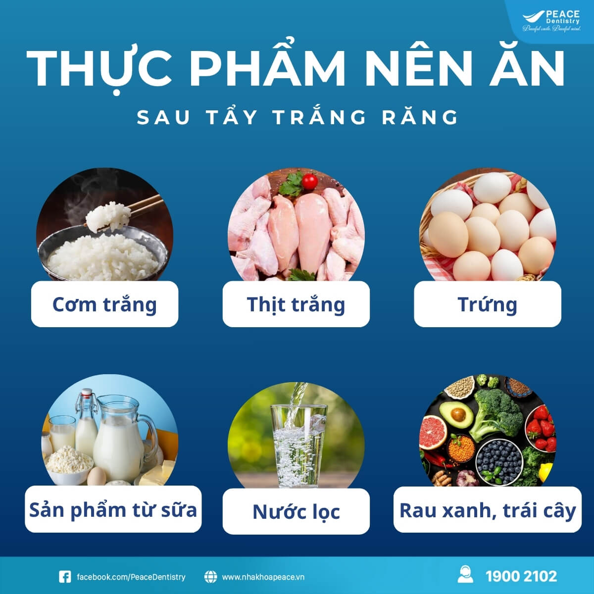 thực phẩm nên ăn sau khi tẩy trắng