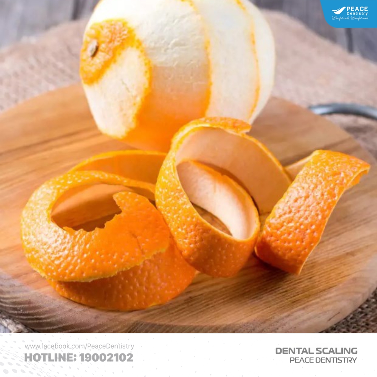 loại bỏ mảng bám đen bằng vỏ cam