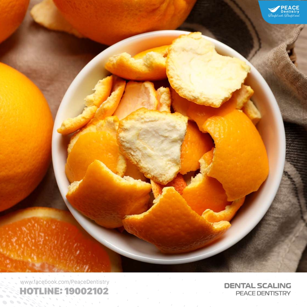 lấy cao răng tại nhà bằng vỏ cam