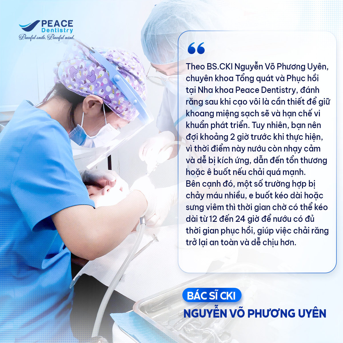 bác sĩ chia sẽ có nên đánh răng sau khi lấy cao răng