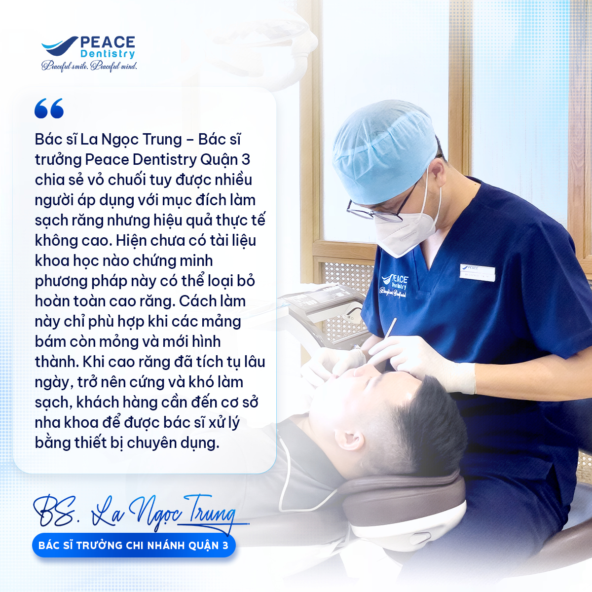 bác sĩ chia sẻ lấy cao răng bằng vỏ chuối