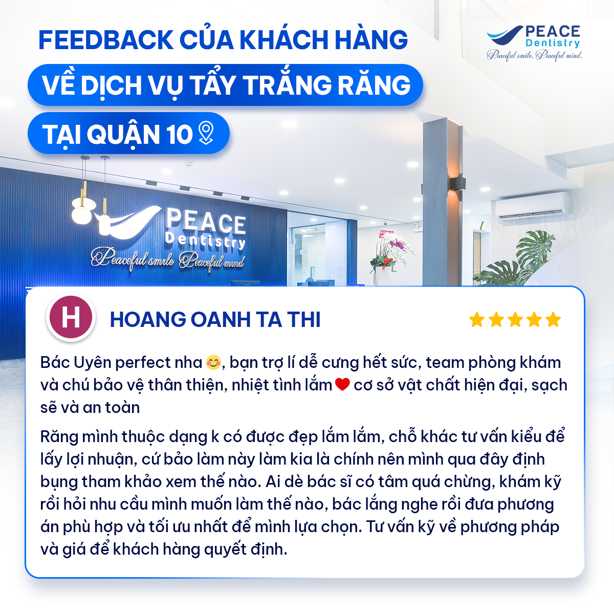 đánh giá của khách hàng tẩy trắng răng
