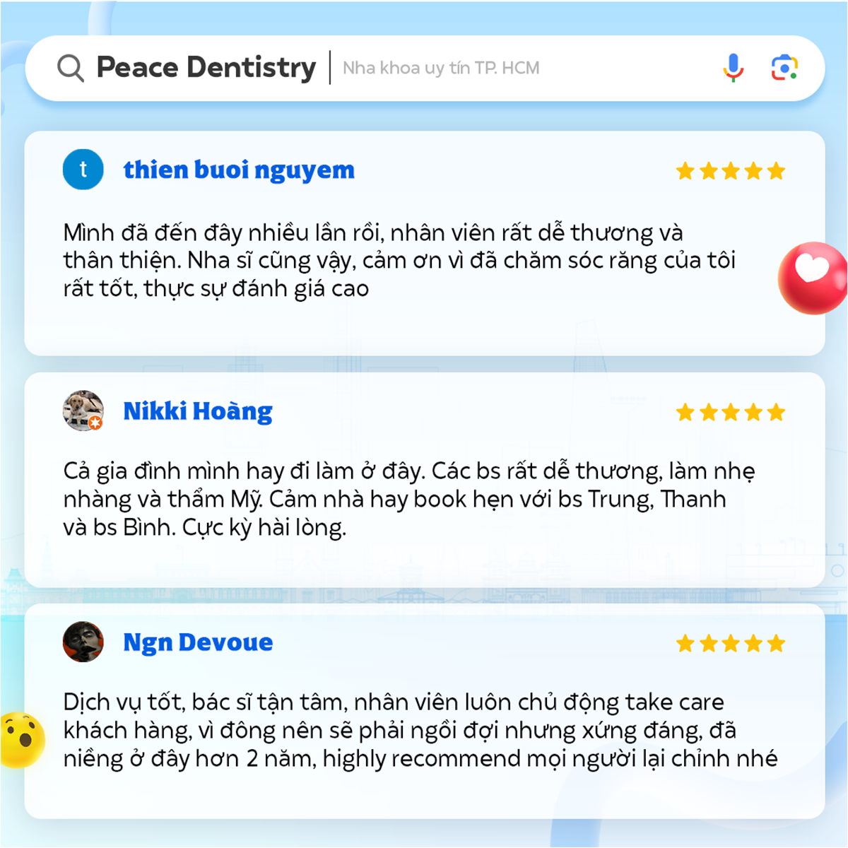 phản hồi của khách hàng sau khi tẩy trắng răng