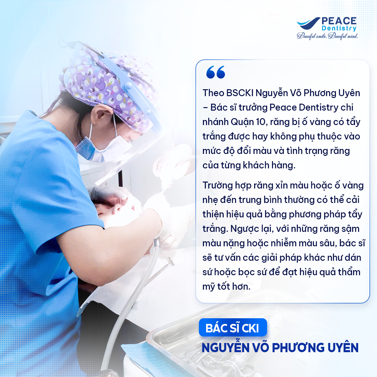 bác sĩ chia sẻ răng ố vàng có tẩy trắng được không