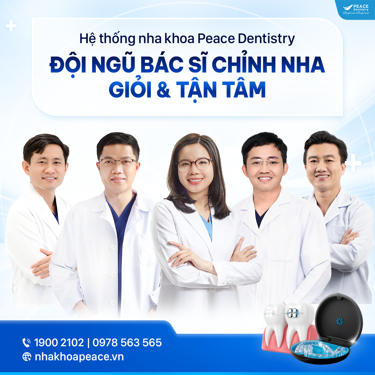 đội ngũ bác sĩ niềng răng tại peace dentistry