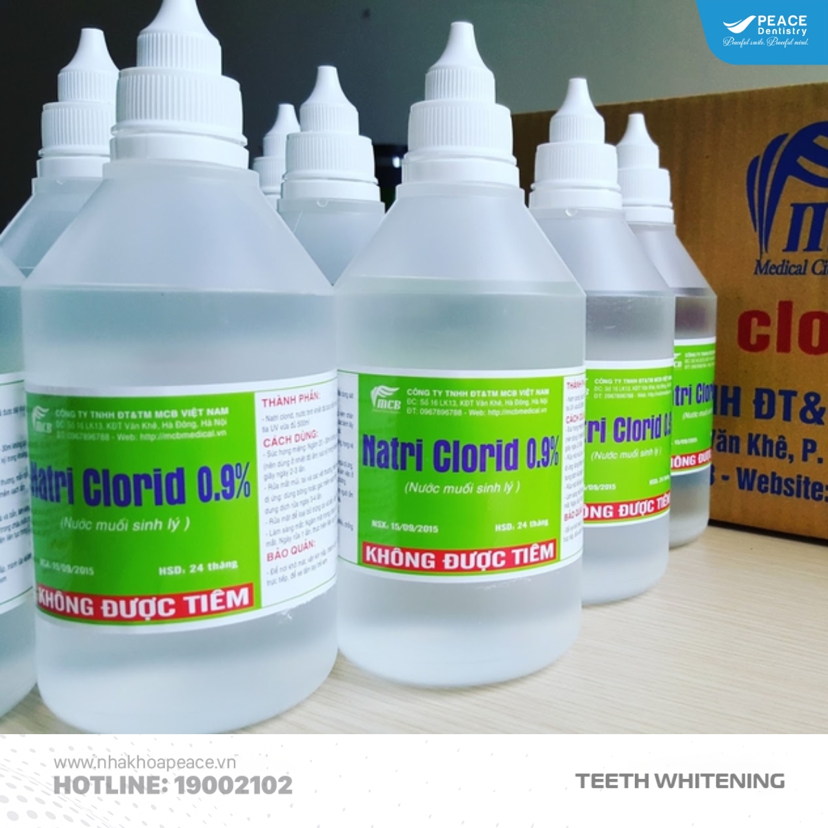 súc miệng bằng nước muối sinh lý