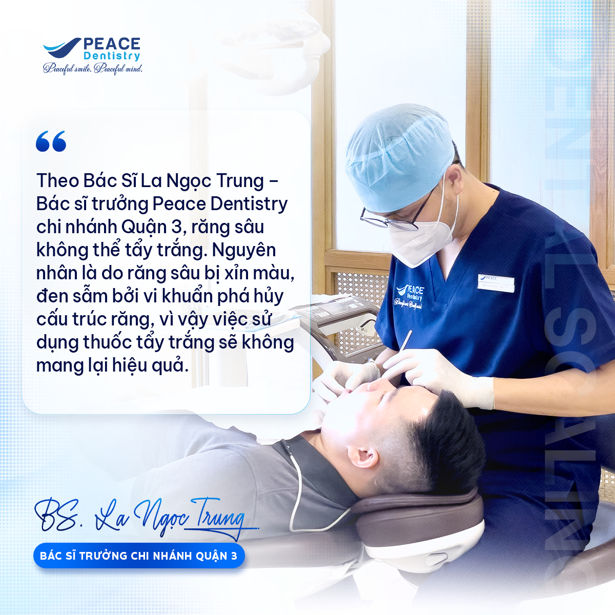 bác sĩ chia sẻ răng sâu có tẩy trắng được không