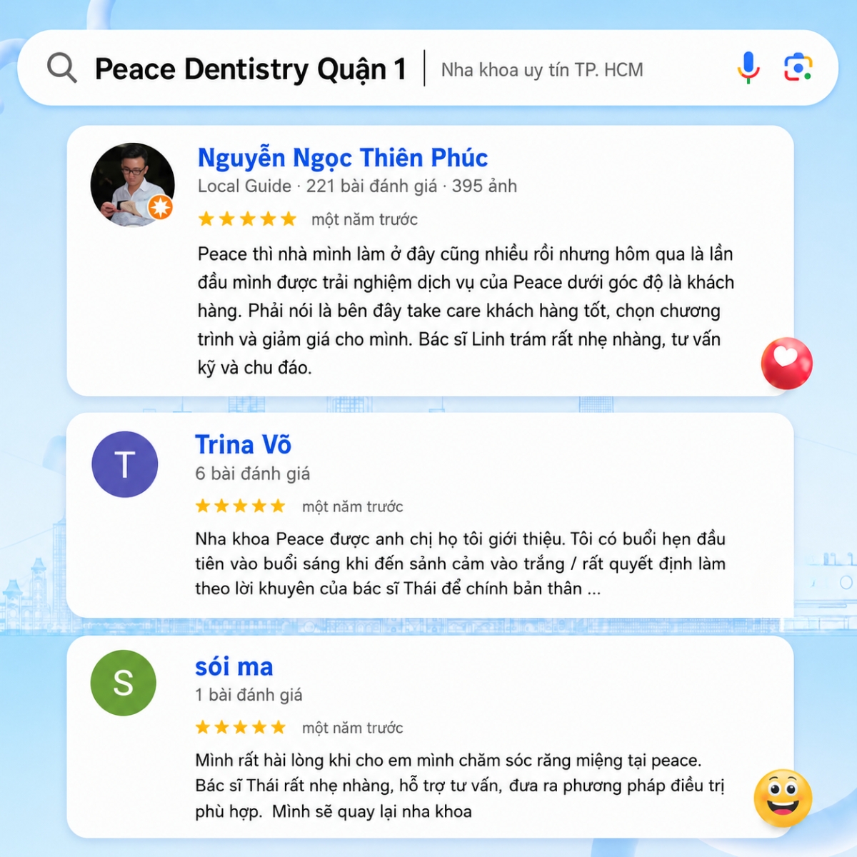 feedback nha khoa peace dentistry chi nhánh quận 1