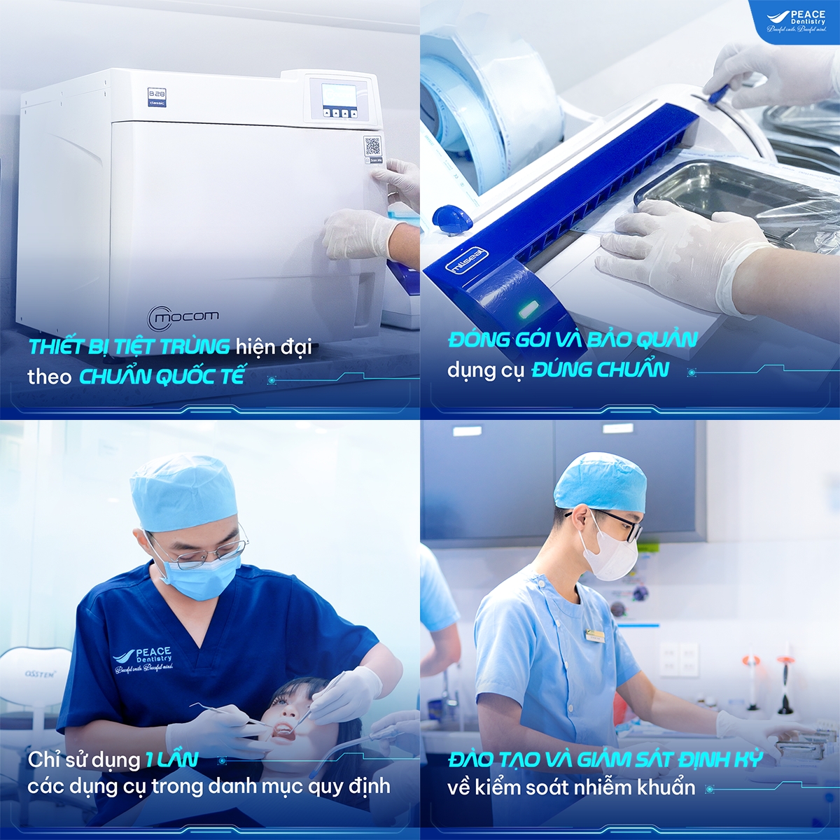 hệ thống vô trùng tại nha khoa peace dentistry quận 1